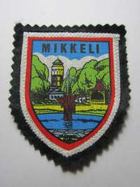 Mikkeli -kangasmerkki / matkailumerkki / hihamerkki / badge -pohjaväri musta