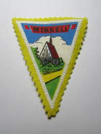 Mikkeli -kangasmerkki / matkailumerkki / hihamerkki / badge -pohjaväri keltainen