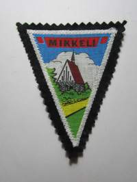 Mikkeli -kangasmerkki / matkailumerkki / hihamerkki / badge -pohjaväri musta