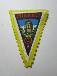 Mikkeli -kangasmerkki / matkailumerkki / hihamerkki / badge -pohjaväri keltainen