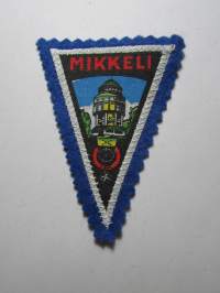 Mikkeli -kangasmerkki / matkailumerkki / hihamerkki / badge -pohjaväri sininen