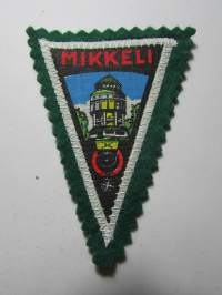 Mikkeli -kangasmerkki / matkailumerkki / hihamerkki / badge -pohjaväri vihreä