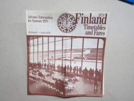Finnair Advance Information for Summer 1979 timetable -aikataulu