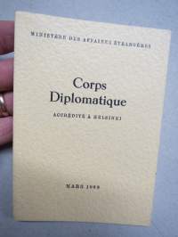 Corps diplomatique accredité a Helsinki 1968 -Helsinkiin akkreditoidut diplomaatit, myös kotiosoitteet