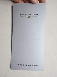 Chrysler Crossfire -muistivihko, autonäyttelyssä  v. 2003 saatu mainoslahja, käyttämätön, alussa auton esittelyä, loppu tyhjiä sivuja