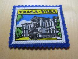 Vaasa-Wasa -kangasmerkki / matkailumerkki / hihamerkki / badge -pohjaväri sininen