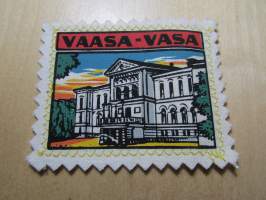 Vaasa-Wasa -kangasmerkki / matkailumerkki / hihamerkki / badge -pohjaväri valkoinen