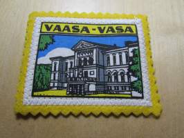 Vaasa-Wasa -kangasmerkki / matkailumerkki / hihamerkki / badge -pohjaväri keltainen