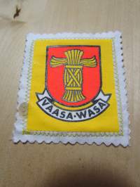 Vaasa-Wasa -kangasmerkki / matkailumerkki / hihamerkki / badge -pohjaväri valkoinen