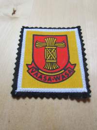 Vaasa-Wasa -kangasmerkki / matkailumerkki / hihamerkki / badge -pohjaväri musta