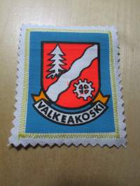 Valkeakoski -kangasmerkki / matkailumerkki / hihamerkki / badge -pohjaväri valkoinen