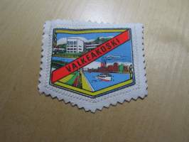 Valkeakoski -kangasmerkki / matkailumerkki / hihamerkki / badge -pohjaväri valkoinen