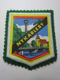 Nykarleby -kangasmerkki / matkailumerkki / hihamerkki / badge -pohjaväri vihreä