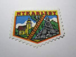 Nykarleby -Uusikarlepyy -kangasmerkki / matkailumerkki / hihamerkki / badge -pohjaväri valkoinen