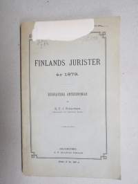 Finlands jurister år 1879 - Biografiska anteckningar -juristimatrikkeli elämäkertatietoineen
