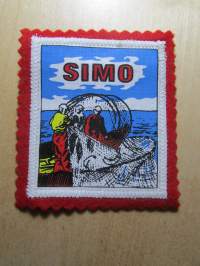 Simo -kangasmerkki / matkailumerkki / hihamerkki / badge -pohjaväri punainen