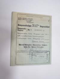 VR Rengasmatkalippu nr 06382 3. Luokka / Klass Ringresebiljett
