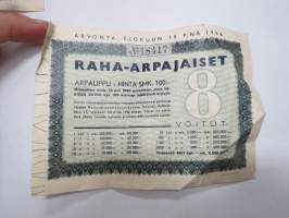 Raha-arpa, Raha-arpajaiset / Penninglotteriet, lottsedel elokuu 1936 nr 18417 -lottery ticket