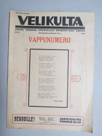 Velikulta 1917 nr 8 Vappunumero -satiiri-, pilalehti, pilapiirroksia, huumoria