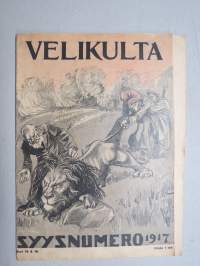 Velikulta 1917 nr 15 & 16 Syysnumero -satiiri-, pilalehti, pilapiirroksia, huumoria