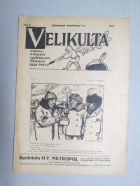 Velikulta 1917 nr 4 -satiiri-, pilalehti, pilapiirroksia, huumoria