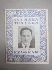 Svenska Teatern Helsingfors program spelåret 1934-35 Cirkusprinsessan, Rödluvan, Tavarisch, Erasmus Montanus, Läsförhörskalaset på Hultnäs -käsiohjelma