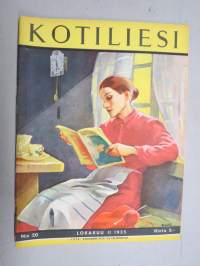 Kotiliesi 1935 nr 20 lokakuu Kansikuva Martta Wendelin Aiheita mm  orkideojakin voidaan kasvattaa kotona, Vuoden 1935 kenkämalleja