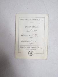 Osuusliike Tarmola -jäsenkortti nr 5294