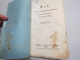 Tal, vid Kejser. Finska Hushållnings-Sälskapets Semi-Sekularfest den 1 November 1847, af N.H. Pinello -puhe Suomen Talousseuran 50-vuotisjuhlassa