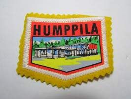 Humppila -kangasmerkki / matkailumerkki / hihamerkki / badge -pohjaväri keltainen