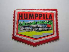 Humppila -kangasmerkki / matkailumerkki / hihamerkki / badge -pohjaväri Punainen
