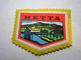 Hetta -kangasmerkki / matkailumerkki / hihamerkki / badge -pohjaväri keltainen