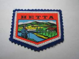 Hetta -kangasmerkki / matkailumerkki / hihamerkki / badge -pohjaväri sininen