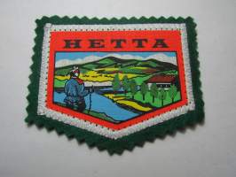 Hetta -kangasmerkki / matkailumerkki / hihamerkki / badge -pohjaväri vihreä