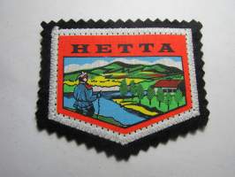 Hetta -kangasmerkki / matkailumerkki / hihamerkki / badge -pohjaväri musta