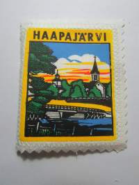 Haapajärvi -kangasmerkki / matkailumerkki / hihamerkki / badge -pohjaväri valkoinen