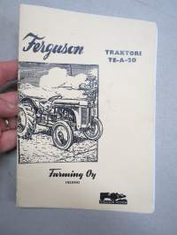 Ferguson TE-A-20 traktori -käyttö- ja huolto-ohjekirja KOPIO