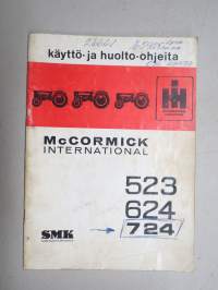 McCormick International 523, 624, 724 traktori -käyttöohjekirja