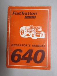Fiat / Fiatagri 640 Operator´s manual -traktori, käyttöohjekirja englanninkielinen