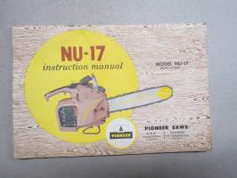 Pioneer NU-17 instruction manual moottorisaha -käyttöohjekirja, englanninkielinen