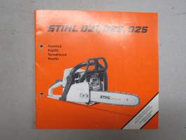 Stihl 021, 023, 025 moottorisaha -käyttöohjekirja