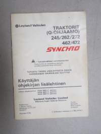 Leyland Traktorit Q-ohjaamo 245 / 262 / 272 / 462 / 472 Syncro - Käyttöohjekirja liite