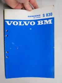 Volvo BM S 830 leikkuupuimuri -varaosaluettelo