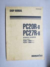 Komatsu PC20R-8, PC27R-8 Hydraulic Excavator serial nr F30001 and up Shop Manual -kaivinkone, korjaamokirja