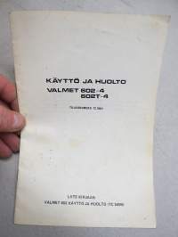 Valmet 602-4 / 602T-4 nelivedot -käyttöohjekirja - liite 602 varsinaiseen käyttöohjekirjaan, huolto-ohjeet vetävään etuakseliin, tekniset arvot