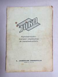 Juko kylvölannoitin -käyttöohjekirja ja varaosaluettelo