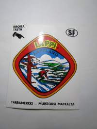Lappi -Lappland -tarra, matkamuistotarra 1970-luvulta