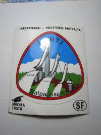 Lahti - Salpausselkä -tarra, matkamuistotarra 1970-luvulta