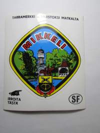 Mikkeli -tarra, matkamuistotarra 1970-luvulta