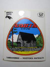 Lohja -Lojo -tarra, matkamuistotarra 1970-luvulta